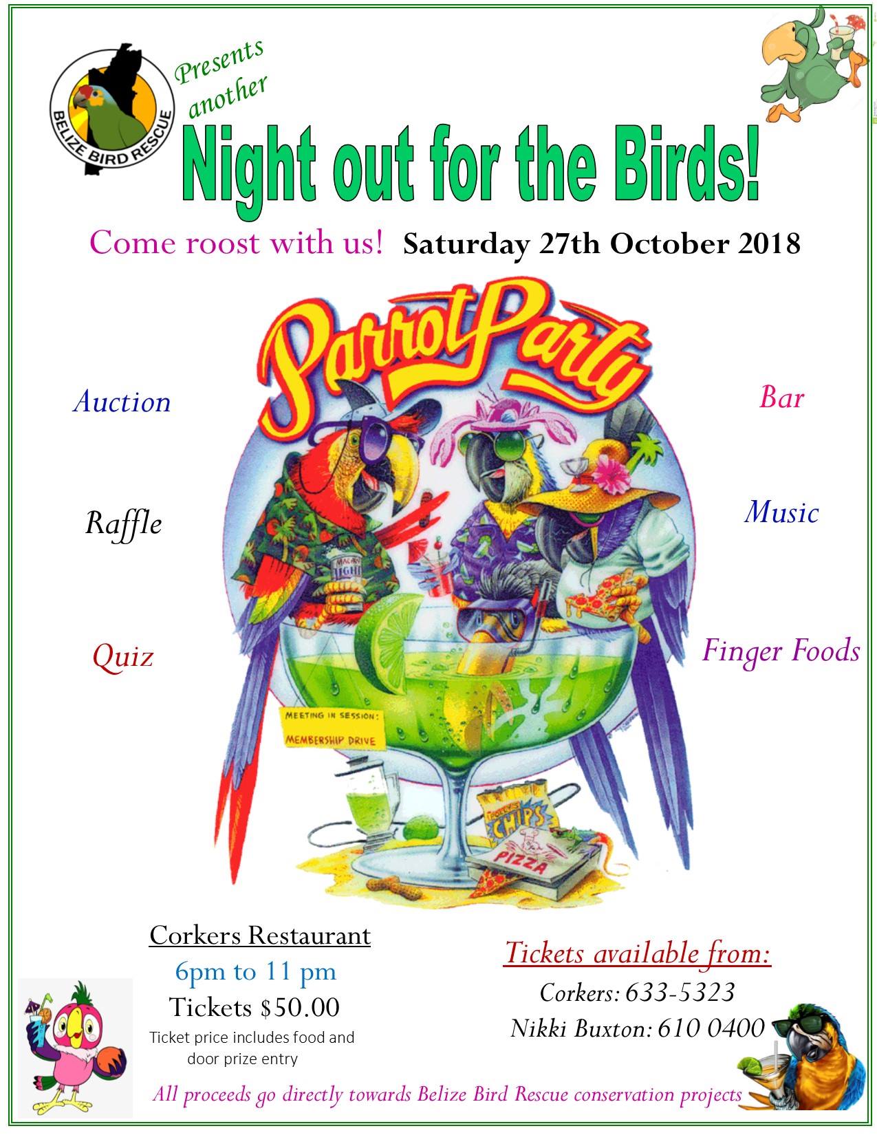 Parrot Party-Belize Bird Rescue Fundraiser